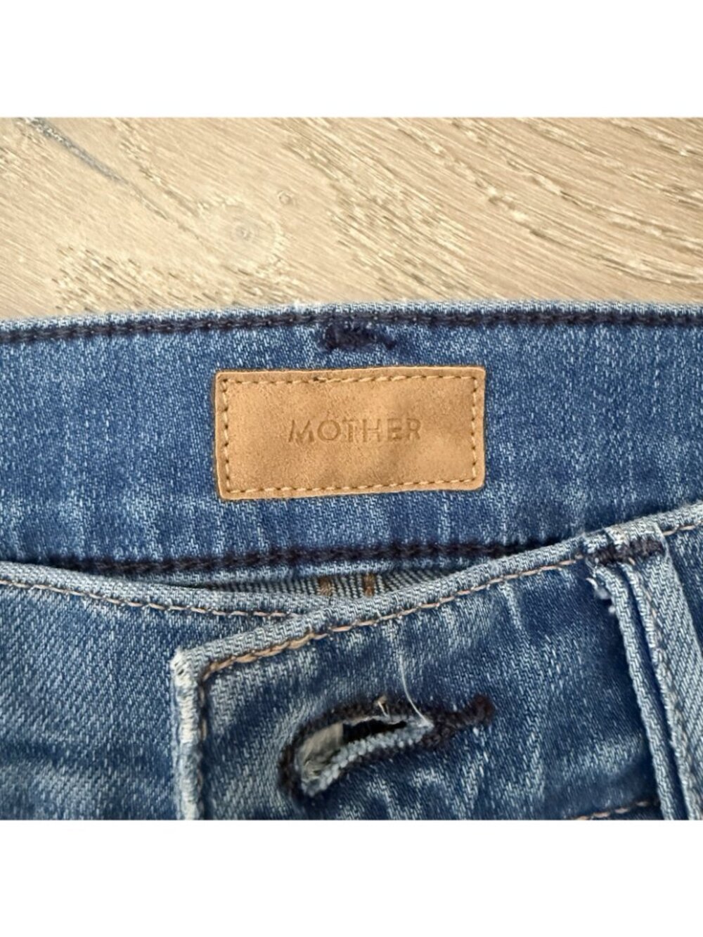 Mother Jeans Size 26 Cropped Raw Hem Blue Denim Cotton Spandex - Picture 5 of 8